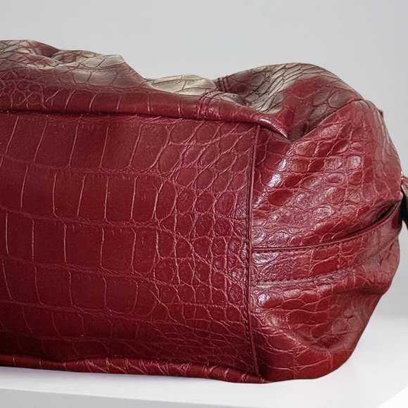 NWT Anne Klein Elegant Red Leather Satchel Shoulder Handbag! NEW! - Picture 6 of 14